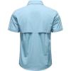 JEMITOP Mens 4-Way Stretch Lightweight Outdoor Shirt Meshed Back-Vent Short Sleeve Button Down Shirts with Pockets(Light Blue)