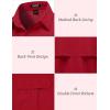 JEMITOP Mens 4-Way Stretch Lightweight Outdoor Shirt Meshed Back-Vent Short Sleeve Button Down Shirts with Pockets(Red)