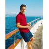 JEMITOP Mens 4-Way Stretch Lightweight Outdoor Shirt Meshed Back-Vent Short Sleeve Button Down Shirts with Pockets(Red)