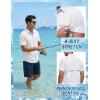 JEMITOP Mens 4-Way Stretch Lightweight Outdoor Shirt Meshed Back-Vent Short Sleeve Button Down Shirts with Pockets(White)