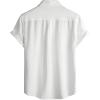 JEMITOP Men’s Linen-Like Shirt Casual Stylish Short Sleeve Button Down Shirts for Summer Beach Vacation with 2 Pockets(White)