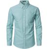 JEMITOP Men’s Classic Lightweight Oxford Button Down Collar Shirts Business Casual Long Sleeve Dress Shirt with Pocket(Aqua Green)