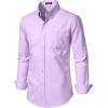 JEMITOP Men’s Classic Lightweight Oxford Button Down Collar Shirts Business Casual Long Sleeve Dress Shirt with Pocket(Lavender Purple)