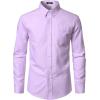 JEMITOP Men’s Classic Lightweight Oxford Button Down Collar Shirts Business Casual Long Sleeve Dress Shirt with Pocket(Lavender Purple)