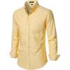 JEMITOP Men’s Classic Lightweight Oxford Button Down Collar Shirts Business Casual Long Sleeve Dress Shirt with Pocket(Lemon Yellow)