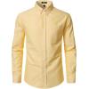 JEMITOP Men’s Classic Lightweight Oxford Button Down Collar Shirts Business Casual Long Sleeve Dress Shirt with Pocket(Lemon Yellow)