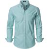 JEMITOP Men’s Classic Lightweight Oxford Button Down Collar Shirts Business Casual Long Sleeve Dress Shirt with Pocket(Aqua Green)