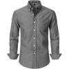 JEMITOP Men’s Classic Lightweight Oxford Button Down Collar Shirts Business Casual Long Sleeve Dress Shirt with Pocket(Grey)