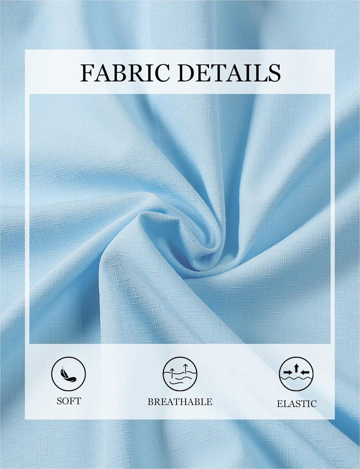 imageJEMITOP Mens Stretch WrinkleFree Textured Shirt Summer Lightweight Short Sleeve Button Down Vacation Beach ShirtsLight Blue