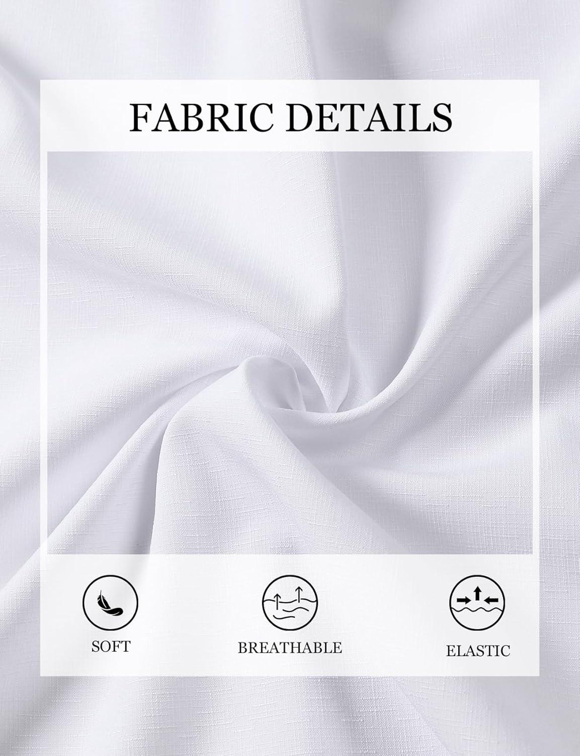 imageJEMITOP Mens Stretch WrinkleFree Textured Shirt Summer Lightweight Short Sleeve Button Down Vacation Beach ShirtsWhite