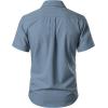 JEMITOP Men’s Stretch Wrinkle-Free Textured Shirt Summer Lightweight Short Sleeve Button Down Vacation Beach Shirts(Dusty Blue)