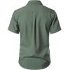 JEMITOP Men’s Stretch Wrinkle-Free Textured Shirt Summer Lightweight Short Sleeve Button Down Vacation Beach Shirts(Green)