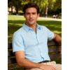 JEMITOP Men’s Stretch Wrinkle-Free Textured Shirt Summer Lightweight Short Sleeve Button Down Vacation Beach Shirts(Light Blue)