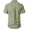 JEMITOP Men’s Stretch Wrinkle-Free Textured Shirt Summer Lightweight Short Sleeve Button Down Vacation Beach Shirts(Sage Green)