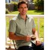 JEMITOP Men’s Stretch Wrinkle-Free Textured Shirt Summer Lightweight Short Sleeve Button Down Vacation Beach Shirts(Sage Green)