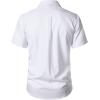 JEMITOP Men’s Stretch Wrinkle-Free Textured Shirt Summer Lightweight Short Sleeve Button Down Vacation Beach Shirts(White)