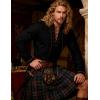 JEMITOP Men’s Renaissance Cotton Lace Up Shirt Mandarin Collar Long Sleeve Costume for Medieval Pirate Viking Without Belt(Black)