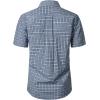 JEMITOP Mens Lightweight Slim Fit Short Sleeve Button Down Shirt Business Casual Plaid Dress Shirts with Pocket(Blue Gingham)