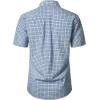 JEMITOP Mens Lightweight Slim Fit Short Sleeve Button Down Shirt Business Casual Plaid Dress Shirts with Pocket(Light Blue Gingham)