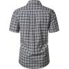 JEMITOP Mens Lightweight Slim Fit Short Sleeve Button Down Shirt Business Casual Plaid Dress Shirts with Pocket(Navy Beige Gingham)