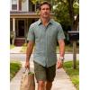 JEMITOP Mens Lightweight Slim Fit Short Sleeve Button Down Shirt Business Casual Plaid Dress Shirts with Pocket(Sage Green Gingham)