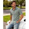 JEMITOP Mens Lightweight Slim Fit Short Sleeve Button Down Shirt Business Casual Plaid Dress Shirts with Pocket(Sage Green Gingham)