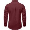 JEMITOP Mens Stretch Vintage Slim Fit Button Down Shirts Business Casual Long Sleeve Dress Shirt(Burgundy)