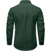 JEMITOP Mens Stretch Vintage Slim Fit Button Down Shirts Business Casual Long Sleeve Dress Shirt(Dark Green)