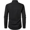 JEMITOP Men’s Stretch Regular Fit Long Sleeve Dress Shirts Lightweight Business Casual Button Down Shirts with Pocket(Black White Pattern)