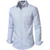 JEMITOP Men’s Stretch Regular Fit Long Sleeve Dress Shirts Lightweight Business Casual Button Down Shirts with Pocket(White Blue Polka Dots)