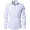 JEMITOP Men’s Stretch Regular Fit Long Sleeve Dress Shirts Lightweight Business Casual Button Down Shirts with Pocket(White Purple Plaid)