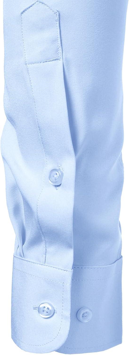 imageJEMITOP Mens Stretch Regular Fit Long Sleeve Dress Shirts Business Casual Button Down Shirts with PocketLight Blue