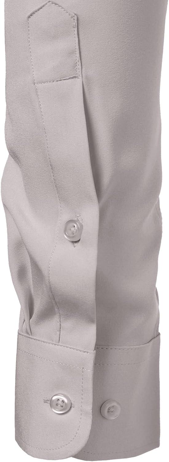 imageJEMITOP Mens Stretch Regular Fit Long Sleeve Dress Shirts Business Casual Button Down Shirts with PocketLight Grey