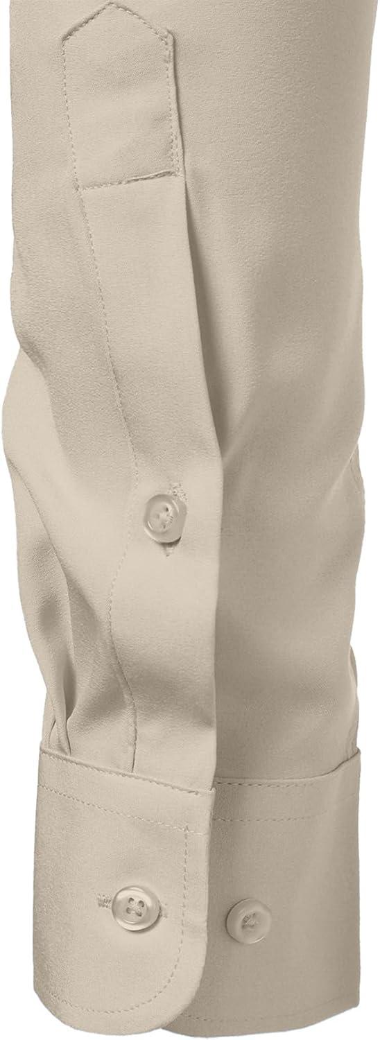 imageJEMITOP Mens Stretch Regular Fit Long Sleeve Dress Shirts Business Casual Button Down Shirts with PocketTan