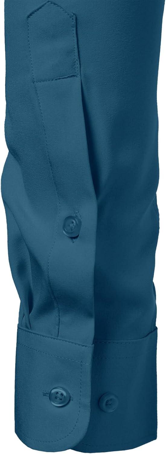 imageJEMITOP Mens Stretch Regular Fit Long Sleeve Dress Shirts Business Casual Button Down Shirts with PocketTeal