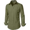 JEMITOP Men’s Stretch Regular Fit Long Sleeve Dress Shirts Business Casual Button Down Shirts with Pocket(Army Green)
