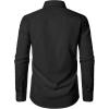 JEMITOP Men’s Stretch Regular Fit Long Sleeve Dress Shirts Business Casual Button Down Shirts with Pocket(Black)