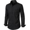 JEMITOP Men’s Stretch Regular Fit Long Sleeve Dress Shirts Business Casual Button Down Shirts with Pocket(Black White Pattern)