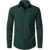 JEMITOP Men’s Stretch Regular Fit Long Sleeve Dress Shirts Business Casual Button Down Shirts with Pocket(Dark Green)