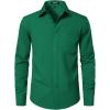 JEMITOP Men’s Stretch Regular Fit Long Sleeve Dress Shirts Business Casual Button Down Shirts with Pocket(Green)