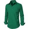 JEMITOP Men’s Stretch Regular Fit Long Sleeve Dress Shirts Business Casual Button Down Shirts with Pocket(Green)