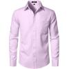 JEMITOP Men’s Stretch Regular Fit Long Sleeve Dress Shirts Business Casual Button Down Shirts with Pocket(Lavender Purple)