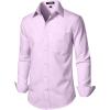 JEMITOP Men’s Stretch Regular Fit Long Sleeve Dress Shirts Business Casual Button Down Shirts with Pocket(Lavender Purple)