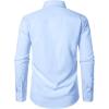 JEMITOP Men’s Stretch Regular Fit Long Sleeve Dress Shirts Business Casual Button Down Shirts with Pocket(Light Blue)