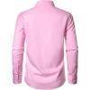 JEMITOP Men’s Stretch Regular Fit Long Sleeve Dress Shirts Business Casual Button Down Shirts with Pocket(Pink)