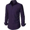 JEMITOP Men’s Stretch Regular Fit Long Sleeve Dress Shirts Business Casual Button Down Shirts with Pocket(Purple)