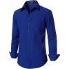 JEMITOP Men’s Stretch Regular Fit Long Sleeve Dress Shirts Business Casual Button Down Shirts with Pocket(Royal Blue)