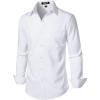 JEMITOP Men’s Stretch Regular Fit Long Sleeve Dress Shirts Business Casual Button Down Shirts with Pocket(White)
