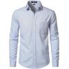 JEMITOP Men’s Stretch Regular Fit Long Sleeve Dress Shirts Business Casual Button Down Shirts with Pocket(White Blue Polka Dots)