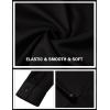 JEMITOP Mens Stretch Slim Fit Mandarin Collar Button Down Shirts Long Sleeve Collarless Dress Shirt with Pocket(Black)